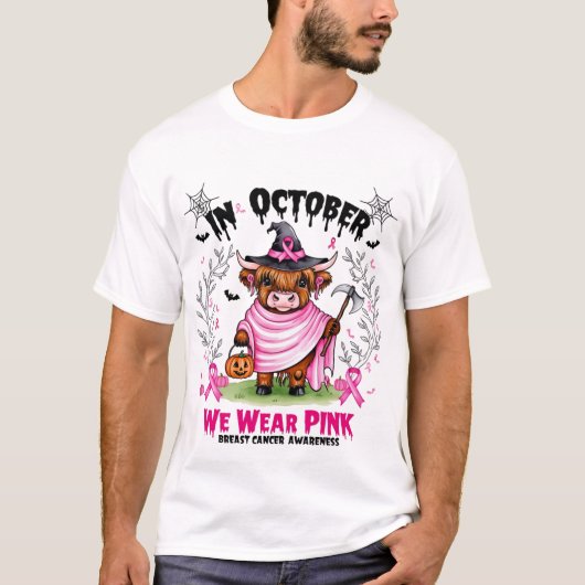 In oktober Draag we roze - borstkanker T-shirt (Voorkant)