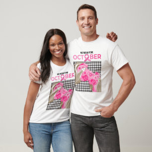 In oktober Draag we roze borstkanker T-shirt