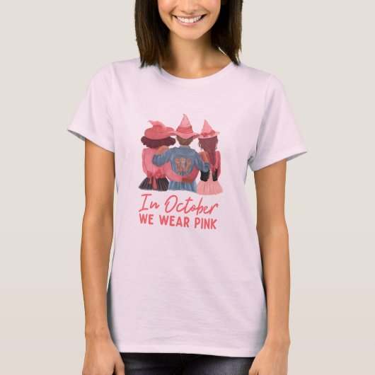 In oktober Draag we roze borstkanker T-shirt (Voorkant)