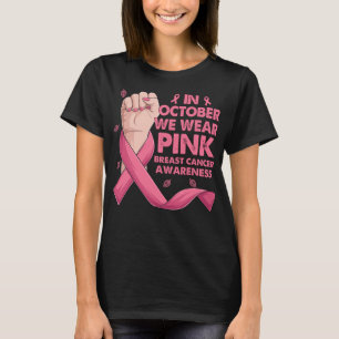 In oktober Draag we roze borstkanker T-shirt