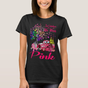 In oktober Draag we roze - borstkanker T-shirt