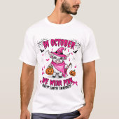 In oktober Draag we roze - borstkanker T-shirt (Voorkant)