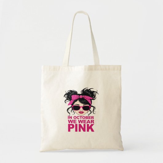 In oktober Draag we roze borstkanker Tote Bag (Voorkant)