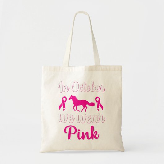 In oktober Draag we roze borstkanker Tote Bag (Voorkant)
