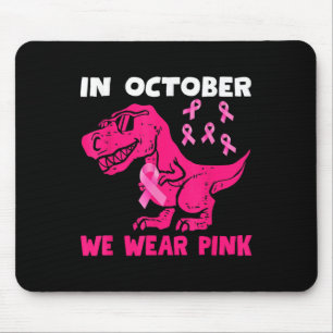 In oktober Draag we roze borstkanker Trex Dino Ki Muismat