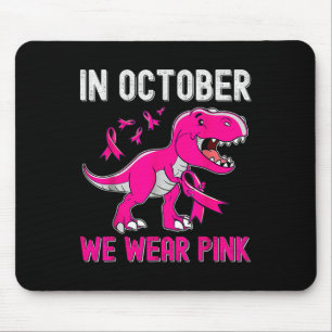In oktober Draag we roze borstkanker Trex Dino Ki Muismat