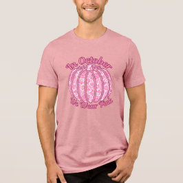 In oktober Draag we roze borstkanker Tri-Blend Shirt