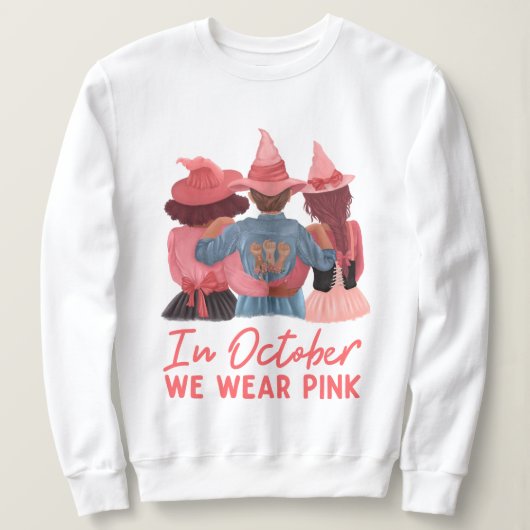 In oktober Draag we roze borstkanker Trui (Design voorkant)