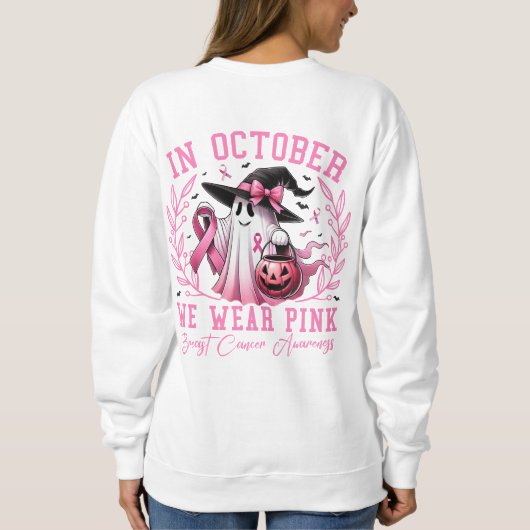 In oktober Draag we roze, borstkanker Trui (Achterkant)