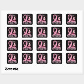 In oktober Draag we roze borstkanker Vierkante Sticker (Vel)