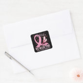 In oktober Draag we roze borstkanker Vierkante Sticker (Envelop)