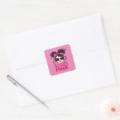 In oktober Draag we roze borstkanker Vierkante Sticker (Envelop)