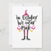 In oktober Draag we roze borstkanker wittekift Kaart (Voorkant)