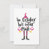 In oktober Draag we roze borstkanker wittekift RSVP Kaartje (Voorkant)