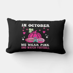 in oktober draag we roze borstkankerbewustwording kussen