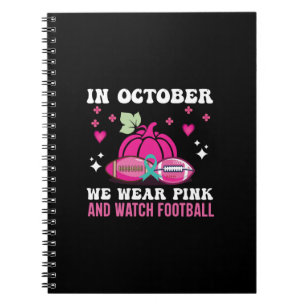 in oktober draag we roze borstkankerbewustwording notitieboek