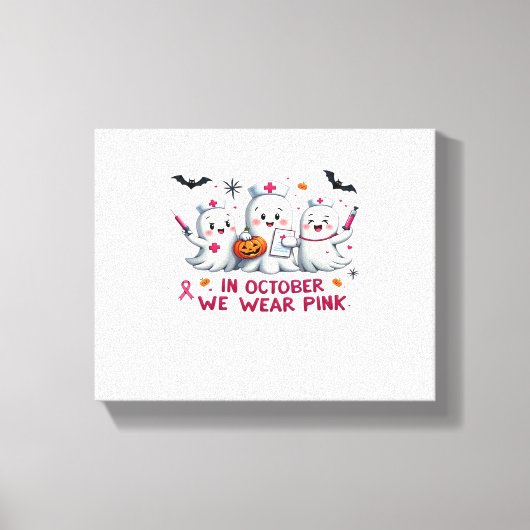 in oktober draag we roze borstkankerbewustzijn Cl Canvas Afdruk (Voorkant)