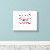 in oktober draag we roze borstkankerbewustzijn Cl Canvas Afdruk (Insitu (Houten vloer))