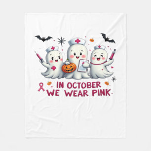 in oktober draag we roze borstkankerbewustzijn Cl Fleece Deken