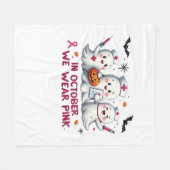 in oktober draag we roze borstkankerbewustzijn Cl Fleece Deken (Voorkant (Horizontaal))