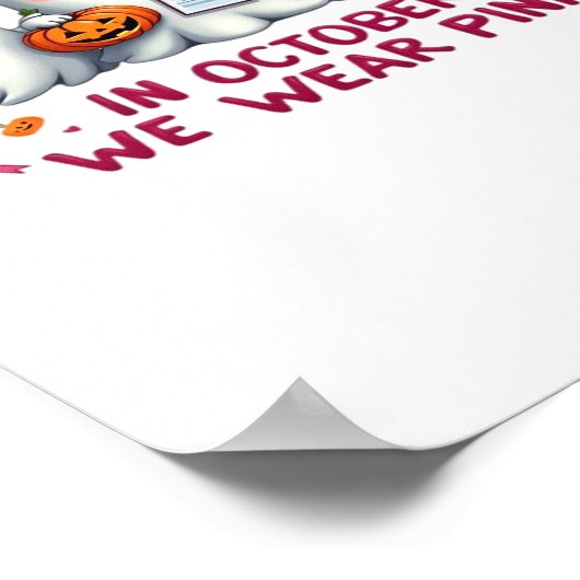 in oktober draag we roze borstkankerbewustzijn Cl Poster (Hoek)
