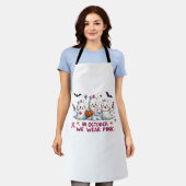 in oktober draag we roze borstkankerbewustzijn Cl Schort (Gedragen)