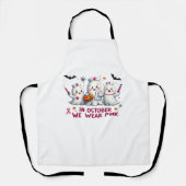 in oktober draag we roze borstkankerbewustzijn Cl Schort (Voorkant)