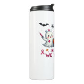 in oktober draag we roze borstkankerbewustzijn Cl Thermosbeker (Gedraaid links)