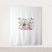in oktober draag we roze borstkankerbewustzijn Cl Wandkleed (Voorkant)