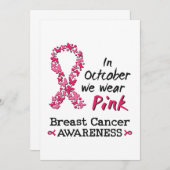 In oktober draag we roze borstkankerbewustzijn kaart (Voorkant / Achterkant)