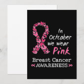 In oktober draag we roze borstkankerbewustzijn kaart (Voorkant / Achterkant)