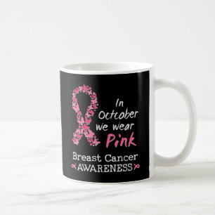 In oktober draag we roze borstkankerbewustzijn koffiemok