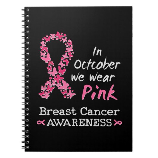 In oktober draag we roze borstkankerbewustzijn notitieboek (Voorkant)