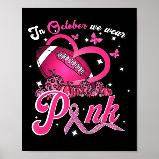 In oktober Draag we roze borstkankerbewustzijn Poster (Voorkant)