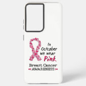 In oktober draag we roze borstkankerbewustzijn samsung galaxy hoesje (Achterkant)