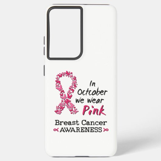 In oktober draag we roze borstkankerbewustzijn samsung galaxy hoesje (Achterkant)
