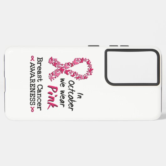 In oktober draag we roze borstkankerbewustzijn samsung galaxy hoesje (Linkerkant)