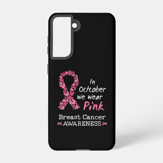 In oktober draag we roze borstkankerbewustzijn samsung galaxy hoesje (Achterkant)