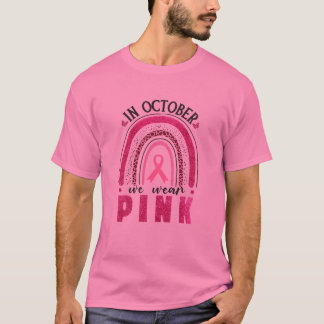 In oktober Draag we roze, borstkankerbewustzijn T-shirt