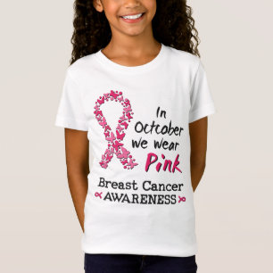 In oktober draag we roze borstkankerbewustzijn t-shirt