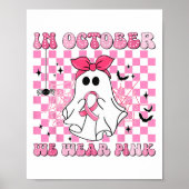 In oktober Draag we roze borstkankergeesten Hallo Poster (Voorkant)