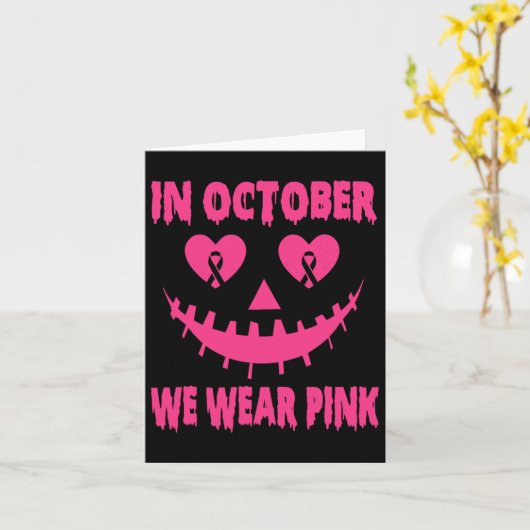 In oktober Draag we roze borstkankergriep Kaart (Gele Bloem)