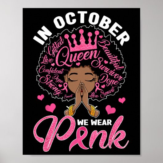 In oktober Draag we roze borstkankergriep Poster (Voorkant)