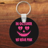 In oktober Draag we roze borstkankergriep Sleutelhanger (Voorkant)