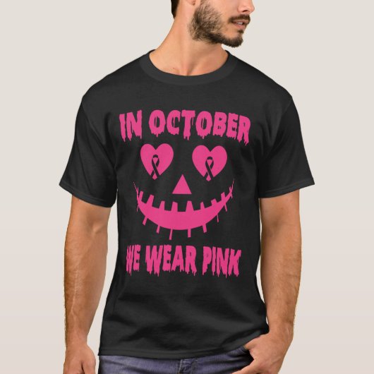 In oktober Draag we roze borstkankergriep T-shirt (Voorkant)