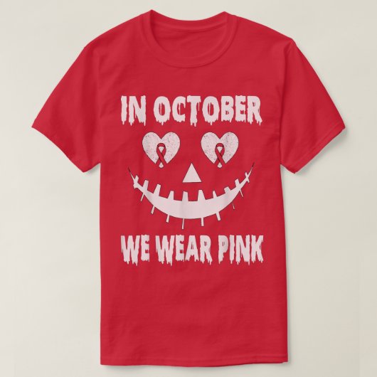 In oktober Draag we roze borstkankerjaster T-shirt (Design voorkant)