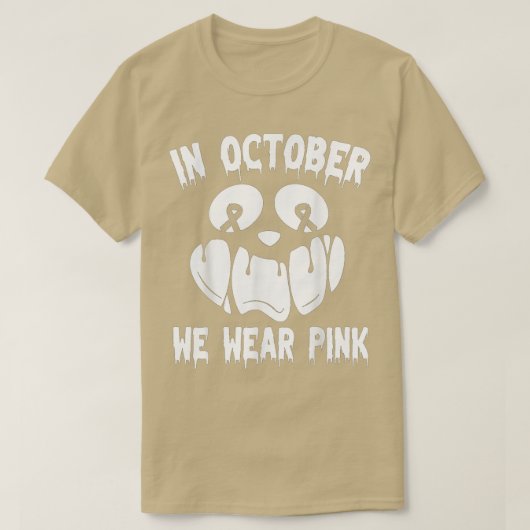In oktober Draag we roze borstkankerjaster T-shirt (Design voorkant)