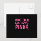 In oktober Draag we roze borstkankerondersteuning Briefkaart (Voorkant / Achterkant)