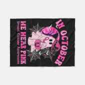 In oktober Draag we roze borstkankervrouwen Ghost Fleece Deken (Voorkant (Horizontaal))