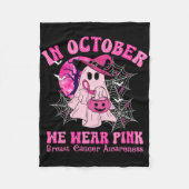 In oktober Draag we roze borstkankervrouwen Ghost Fleece Deken (Voorkant)